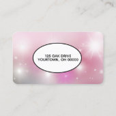 Carte De Visite Empreinte de patte et coeur sur Pink Bokeh (Dos)