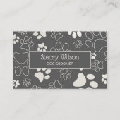 Carte De Visite Empreinte de patte Groomer pour animaux de compagn (Devant)