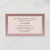 Carte De Visite Empreinte de patte mignon animal Sitter chien Walk (Dos)