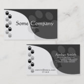 Carte De Visite Empreinte de patte (Noir Et Blanc) (Devant / Derrière)