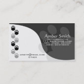 Carte De Visite Empreinte de patte (Noir Et Blanc) (Dos)