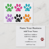 Carte De Visite Empreinte de patte par SRF (Devant / Derrière)