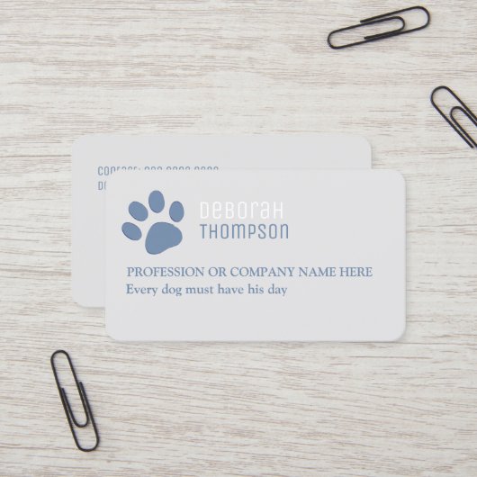 Carte de visite Empreinte de patte pour animaux de (Devant/Arrière en situation)