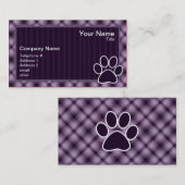 Carte De Visite Empreinte de patte pourpre (Devant / Derrière)