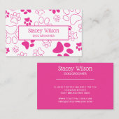 Carte De Visite Empreinte de patte rose gras Walker | Sentier pour (Devant / Derrière)