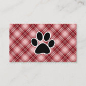 Carte De Visite Empreinte de patte rouge de plaid (Dos)