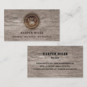 Carte De Visite Empreinte de patte rustique groomer (Devant / Derrière)