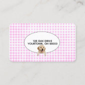 Carte De Visite Empreinte de patte Sur En vichy Grooming Animaux (Dos)