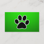 Carte De Visite Empreinte de patte vert (Dos)