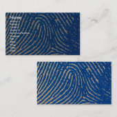 Carte De Visite Empreinte digitale bleue magnifiée (Devant / Derrière)