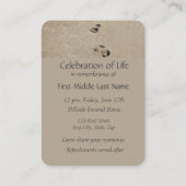 Carte De Visite Empreintes dans la poitrine de sable Poem Keepsaké (Dos)