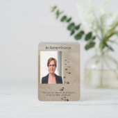 Carte De Visite Empreintes dans la poitrine de sable Poem Keepsaké (Debout devant)