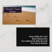 Carte De Visite Empreintes dans l'église de sable Pasteur (Devant / Derrière)