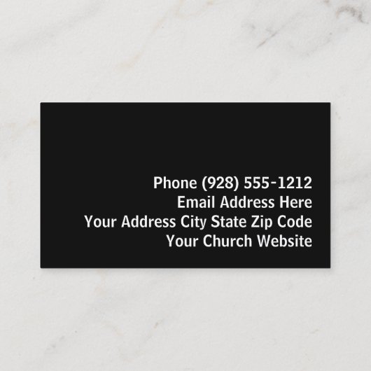 Carte De Visite Empreintes dans l'église de sable Pasteur (Dos)