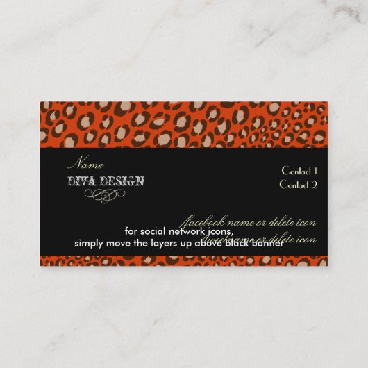 Carte De Visite Empreintes de léopard de Divas/arrière - plan DO-I (Dos)