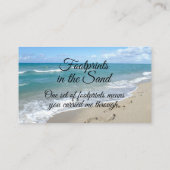 Carte De Visite Empreintes de pas dans le chrétien inspiré de (Dos)