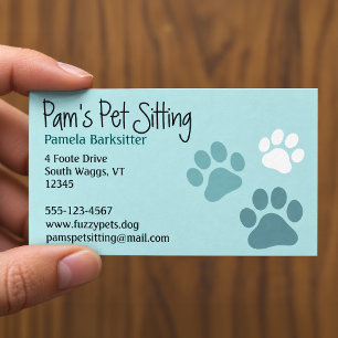 Carte De Visite Empreintes de Patte de Chien Amateur d'Animaux de 
