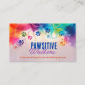 Carte De Visite Empreintes de pattes amusants de couleur d'aquarel (Devant)