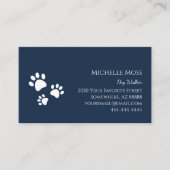 Carte De Visite Empreintes de pattes Animaux de compagnie Marine B (Devant)