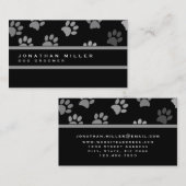 Carte De Visite Empreintes de pattes animaux | Noir et gris (Devant / Derrière)