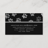 Carte De Visite Empreintes de pattes animaux | Noir et gris (Dos)
