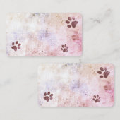 Carte De Visite empreintes de pattes de chien aquarelle conception (Devant / Derrière)