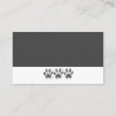 Carte De Visite empreintes de pattes de chien gris et blanc audaci (Dos)