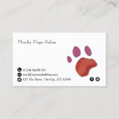 Carte De Visite Empreintes de pattes de chiens qui deviennent colo (Dos)