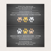 Carte De Visite Empreintes de pattes de chiens | Services animaux (Extérieur déplié)