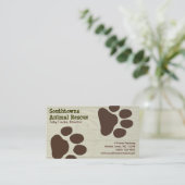 Carte De Visite Empreintes de pattes de chiens sur Arrière - plan  (Debout devant)