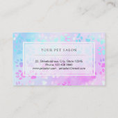 Carte De Visite empreintes de pattes de compagnie bleu violet (Dos)