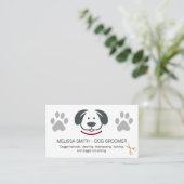 Carte De Visite Empreintes de pattes du logo Cute Doggie | Ciseaux (Debout devant)