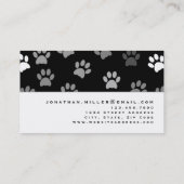 Carte De Visite Empreintes de pattes noirs blancs et gris (Dos)