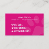 Carte De Visite EMPREINTES DE PATTES PROFESSIONNELS soin animal ro (Dos)