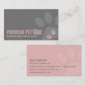 Carte De Visite EMPREINTES DE PATTES PROFESSIONNELS soins pour ani (Devant / Derrière)