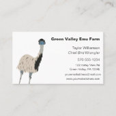 Carte De Visite Emu Farm, Emus Theme (Devant)