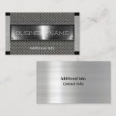 Carte de visite en acier argenté (Devant / Derrière)