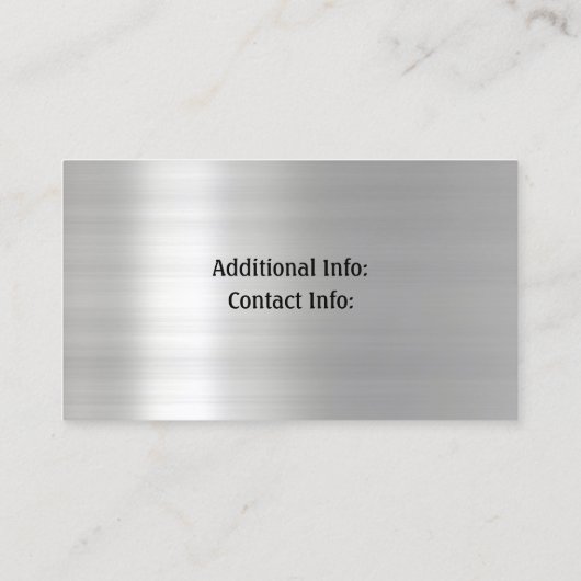 Carte de visite en acier argenté 2 (Dos)