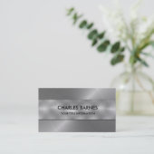 Carte de visite en acier inoxydable (Debout devant)
