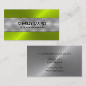 Carte de visite en acier inoxydable Lime (Devant / Derrière)