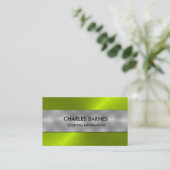 Carte de visite en acier inoxydable Lime (Debout devant)