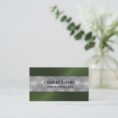 Carte de visite en acier inoxydable vert (Debout devant)