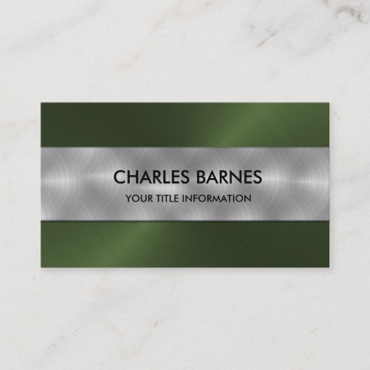Carte de visite en acier inoxydable vert (Devant)