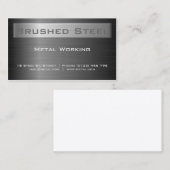 Carte de visite en acier noir brossé (Devant / Derrière)