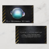 Carte de visite en acier noir frais du DJ avec le (Devant / Derrière)