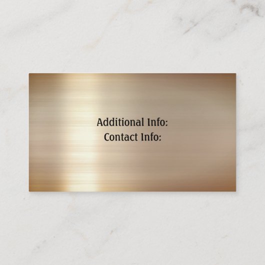 Carte de visite en acier or (Dos)