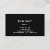 Carte de visite en acier professionnel d'avocat en (Dos)