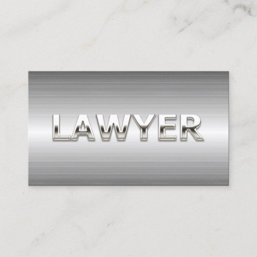 Carte de visite en acier professionnel d'avocat en (Devant)