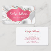 Carte de visite en agate blanche avec feuille de f (Devant / Derrière)