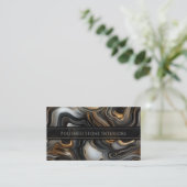Carte de visite en Agate Noire Marbrée (Debout devant)